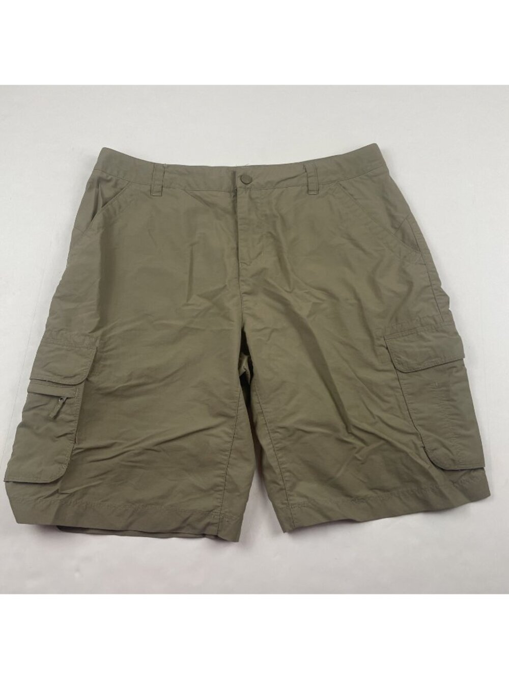 REI Cargo Hiking Shorts Women’s 12 Beige Nylon Adjustable Waist Outdoor Utility